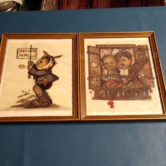 Framed Vintage B Hummel 1939 Art Prints by Verlog Ars sacra Josef Mueller - Picture 1 of 8